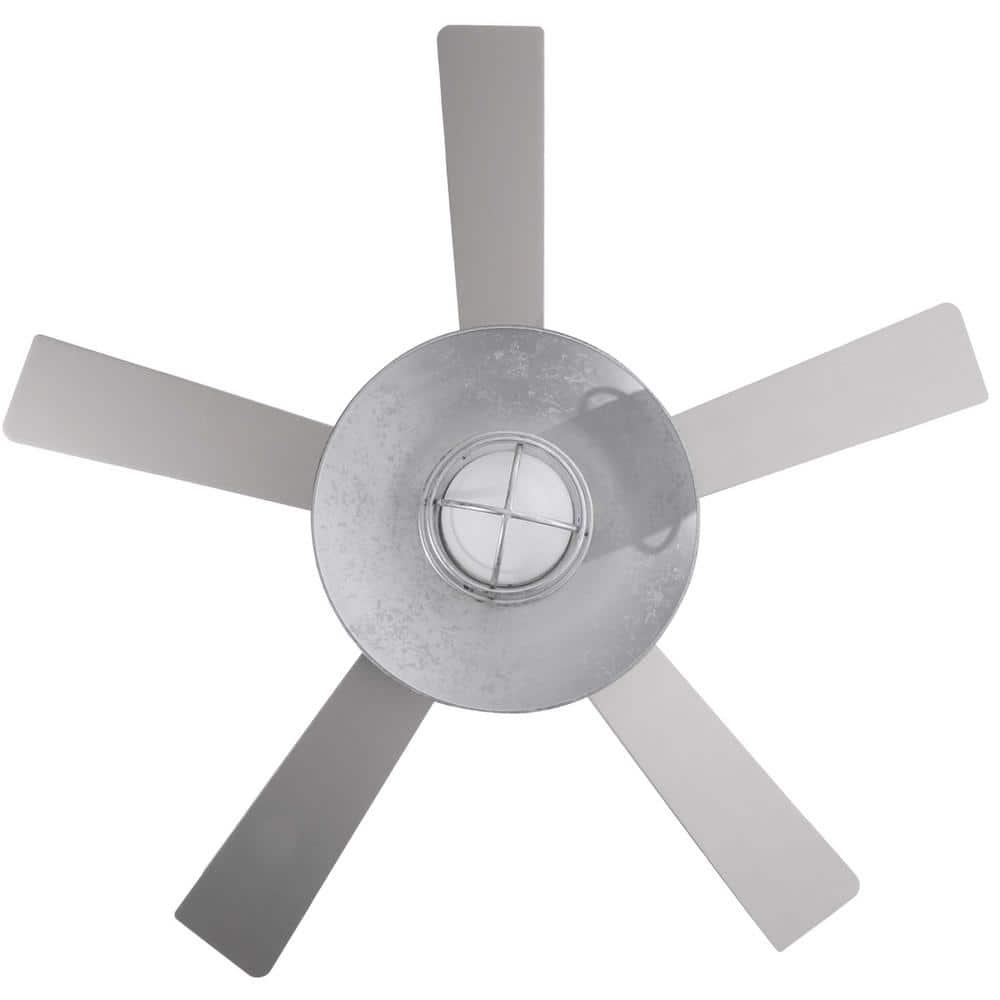 Home Decorators Collection Grayton 54 in LED IndoorOutdoor Galvanized Ceiling Fan with Light Kit and Remote Control