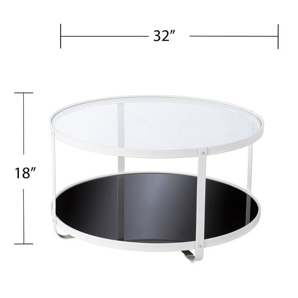 SEI Furniture Valerio Contemporary White Glass Coffee Table