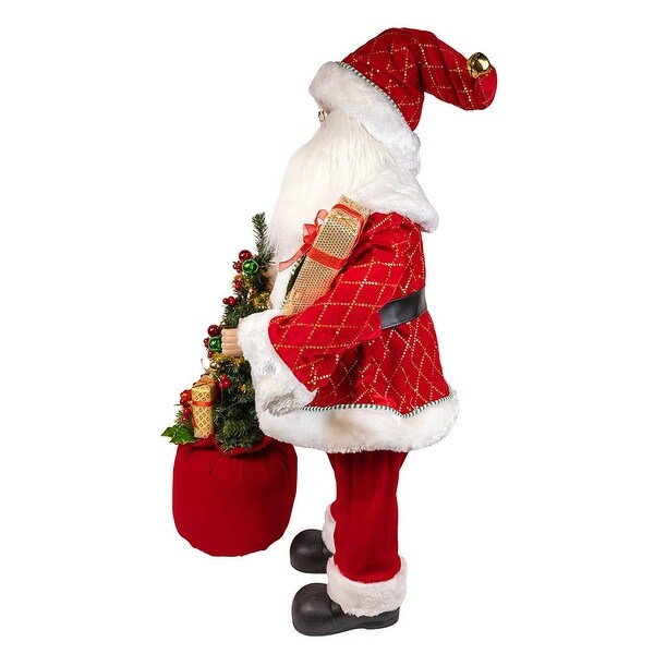 Kurt Adler 36Inch Kringles BatteryOperated Santa With Bag and Tree