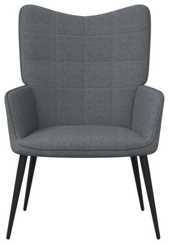 vidaXL Dining Chair Modern Living Dining Room Accent Arm Chair Dark Gray Fabric   Armchairs And Accent Chairs   by vidaXL LLC  Houzz