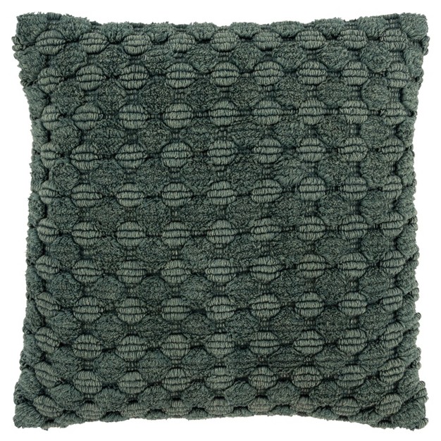 Oversize Solid Textured Poly Filled Square Throw Pillow Green Rizzy Home