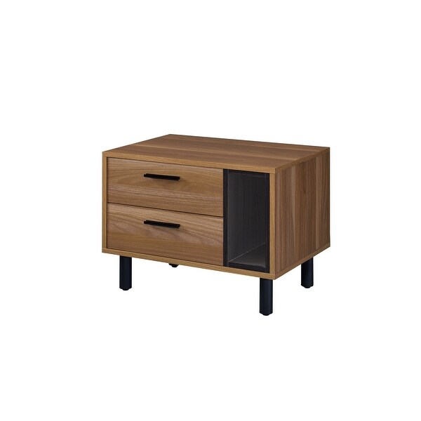 Brown Wood Accent Table 2-drawer Nightstand - - 36574444