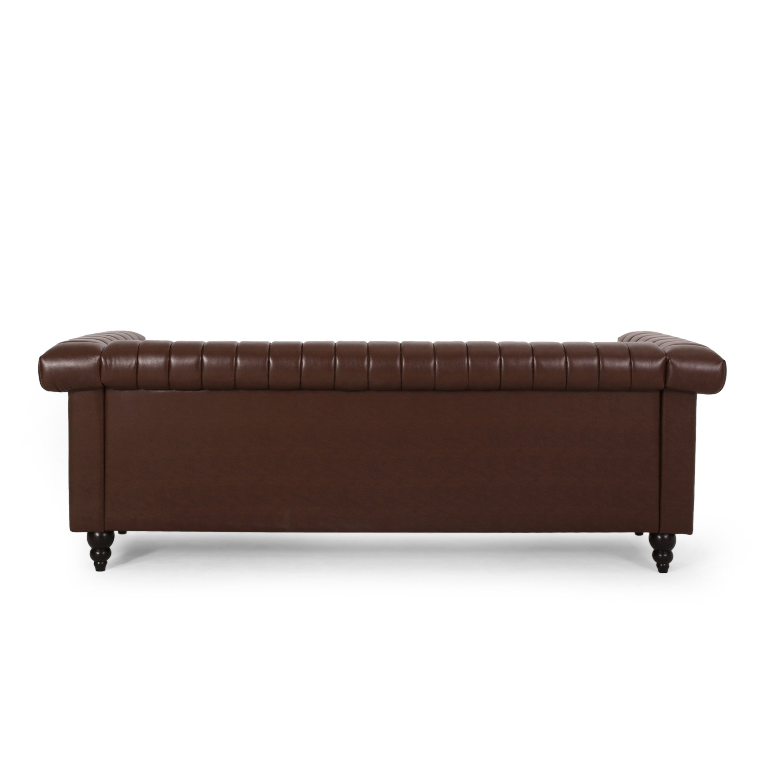 Donley Contemporary Channel Stitch 3 Seater Sofa with Nailhead Trim