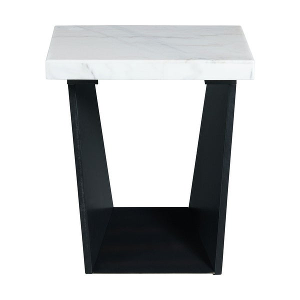 Picket House Furnishings Tobias End Table with White Marble Top