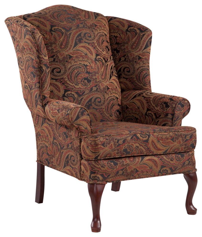 Paisley Wingback Chair   Mediterranean   Armchairs And Accent Chairs   by Comfort Pointe  Houzz