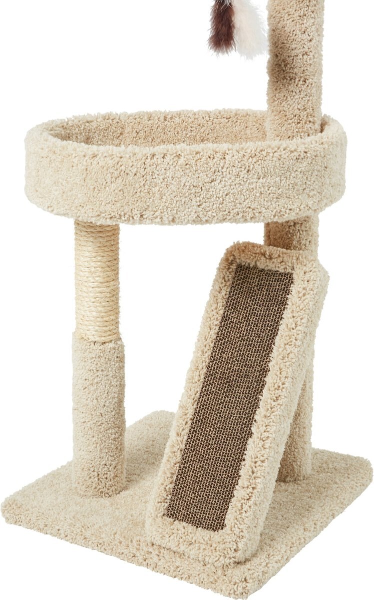 Frisco 44-in Real Carpet  Cat Tree with Replaceable Corrugate Scratcher