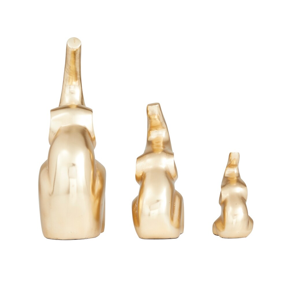 The Novogratz Gold Aluminum Elephant Sculpture (Set of 3)   S/3 12\