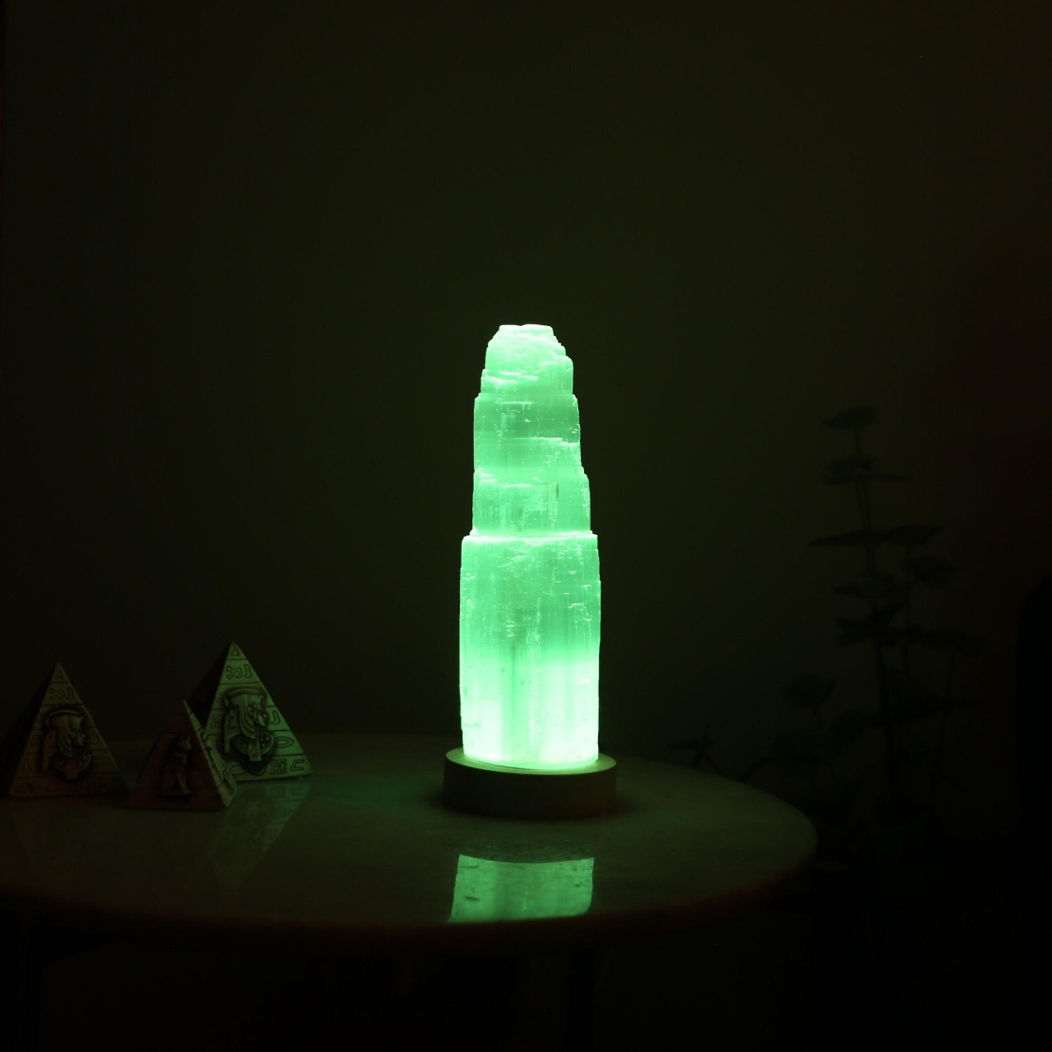 Selenite usb lamp - mountain (colour changing)