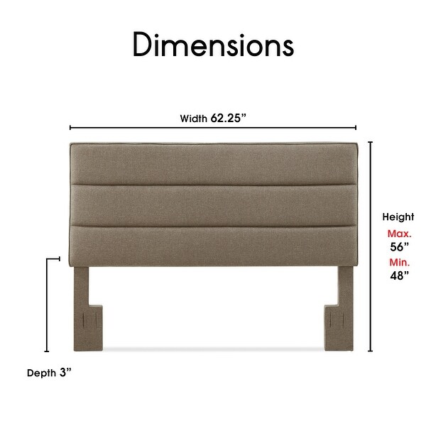 Serta Palisades Upholstered Headboard， Queen Size， Brown - - 21827969