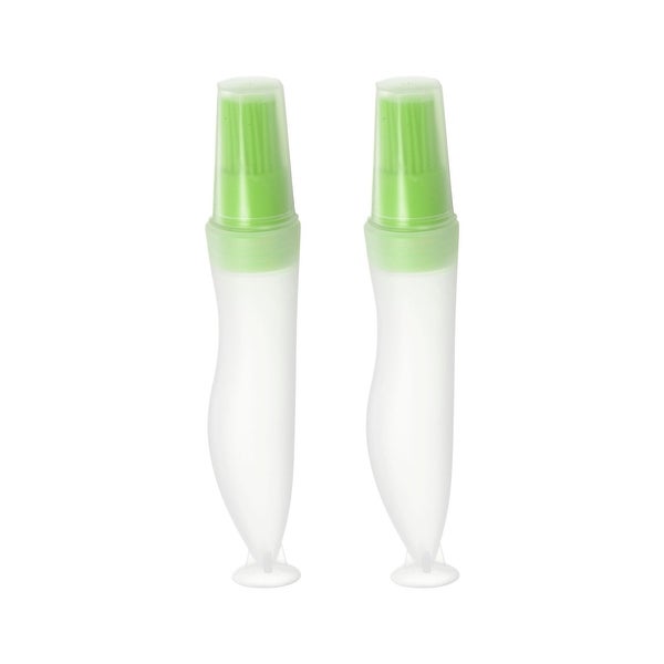 2pcs Silicone Oil Bottle Brush for Grill Barbecue Cooking Baking， Green