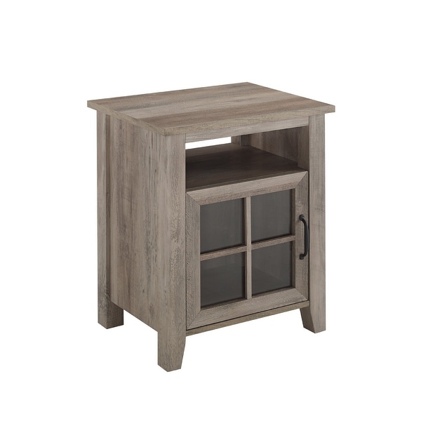 Middlebrook Windowpane-Glass Door Side Table