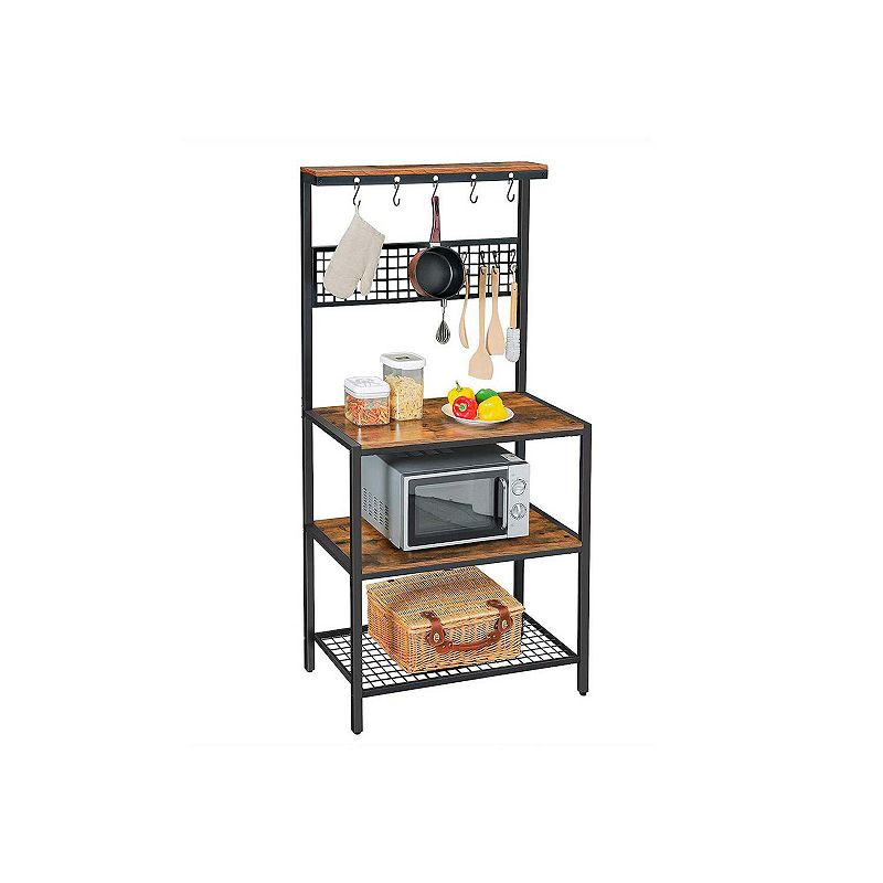 Industrial Kitchen Bakers Rack with Hooks