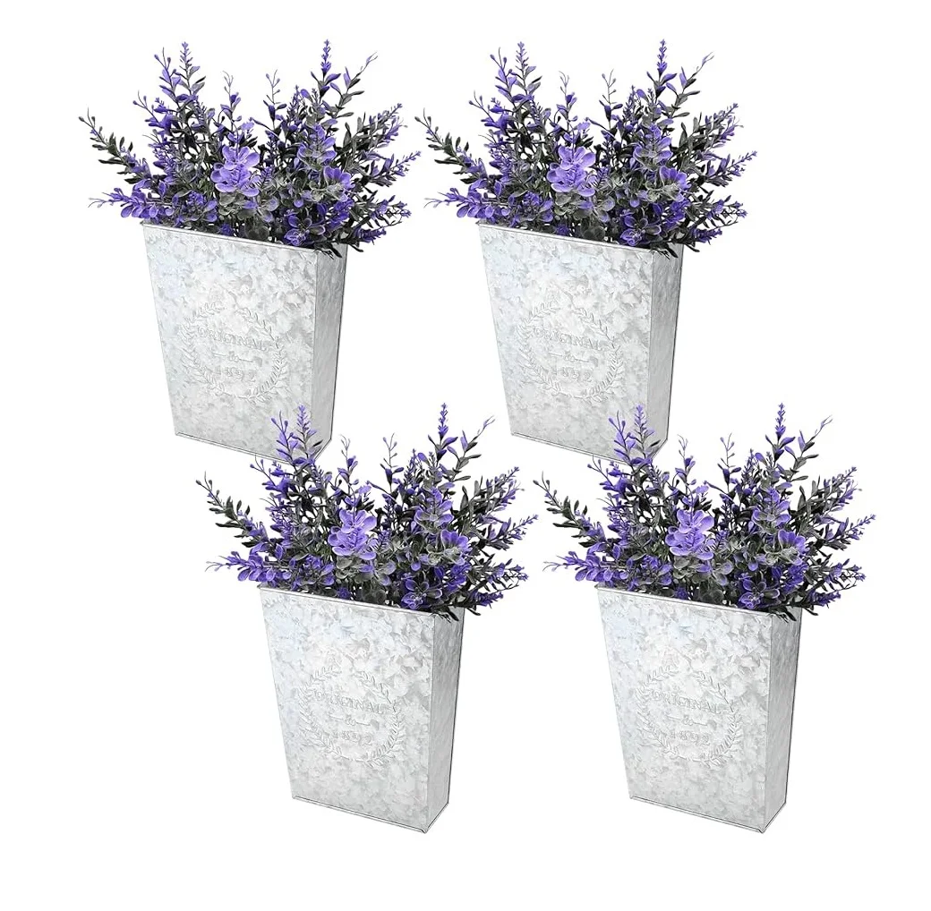 Completely Customizable Garden supplies galvanized planters rustic finished metal planters flower pots at low price