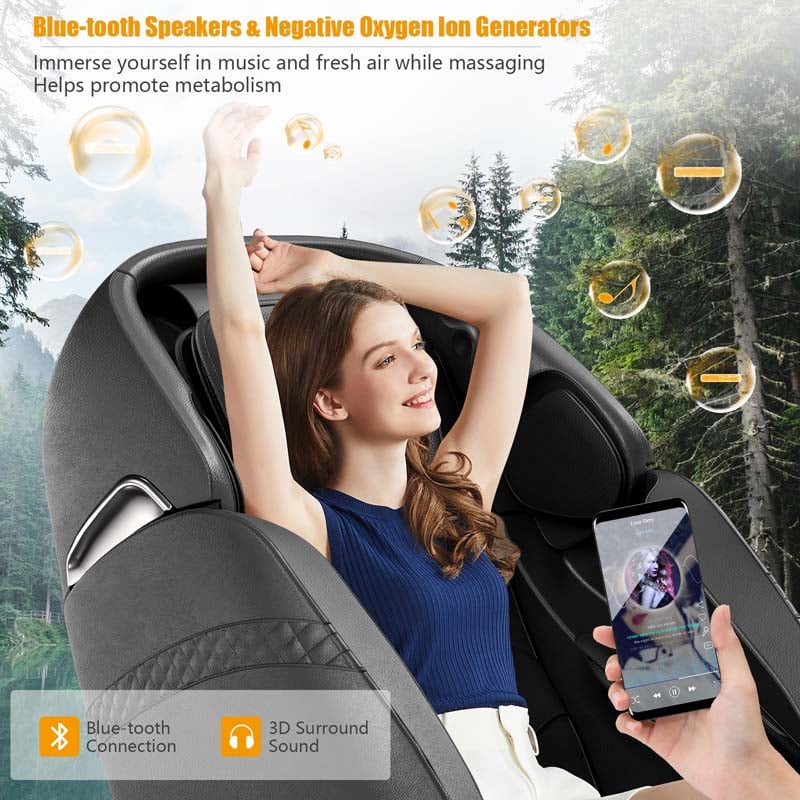 SL Track Zero Gravity Massage Chair Full Body Massage Recliner with Negative Ion Generators