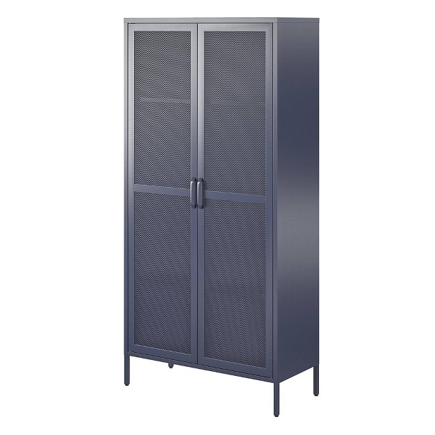 Channing Tall 2 Door Storage Cabinet Mesh Metal Locker Novogratz