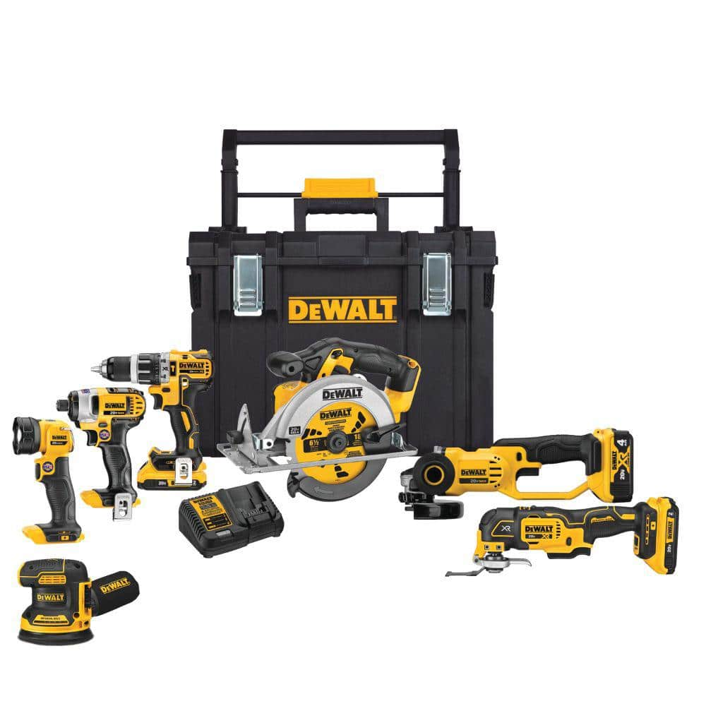 DEWALT 20V MAX Cordless 7 Tool Combo Kit with TOUGHSYSTEM Case, (1) 20V 4.0Ah Battery and (2) 20V 2.0Ah Batteries DCKTS781D2M1