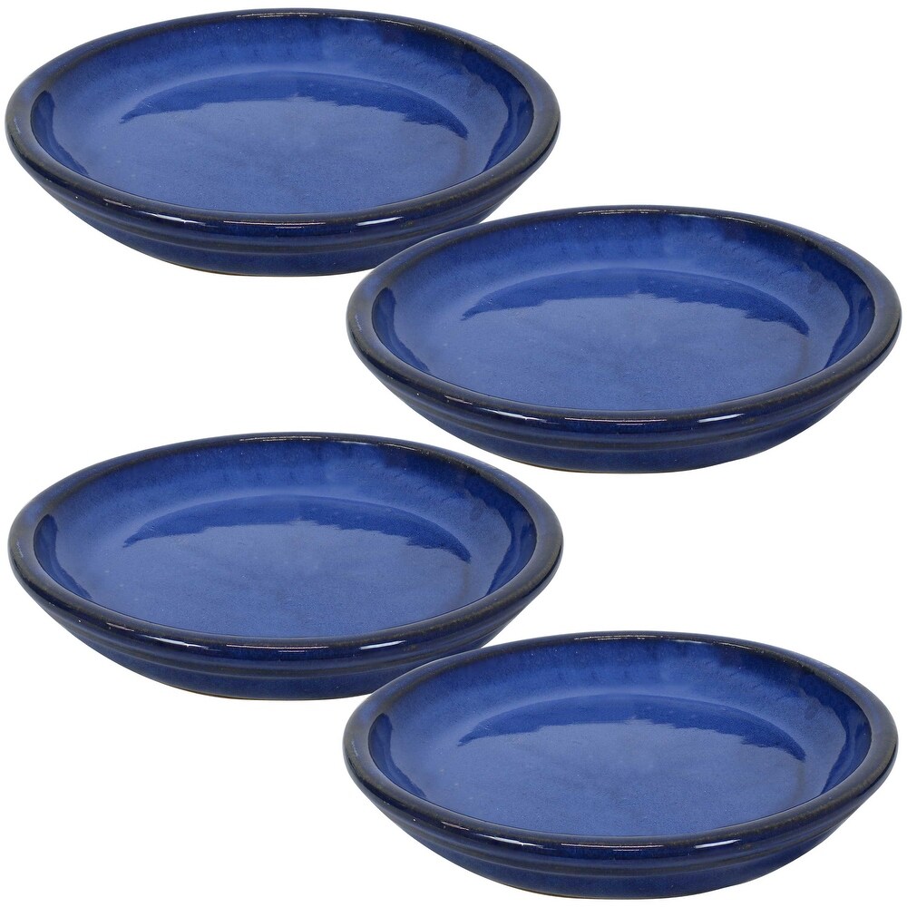 Sunnydaze Ceramic Planter Saucer   9 Inch   Set of 4