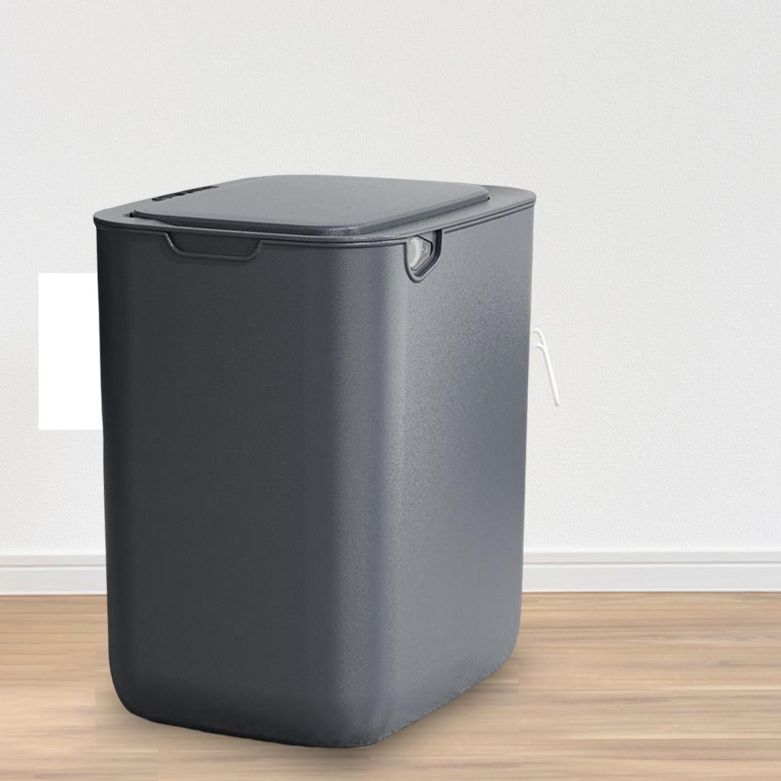 16L Smart Induction Trash Can Waterproof Garbage Bin for Living Room Garbage Gray