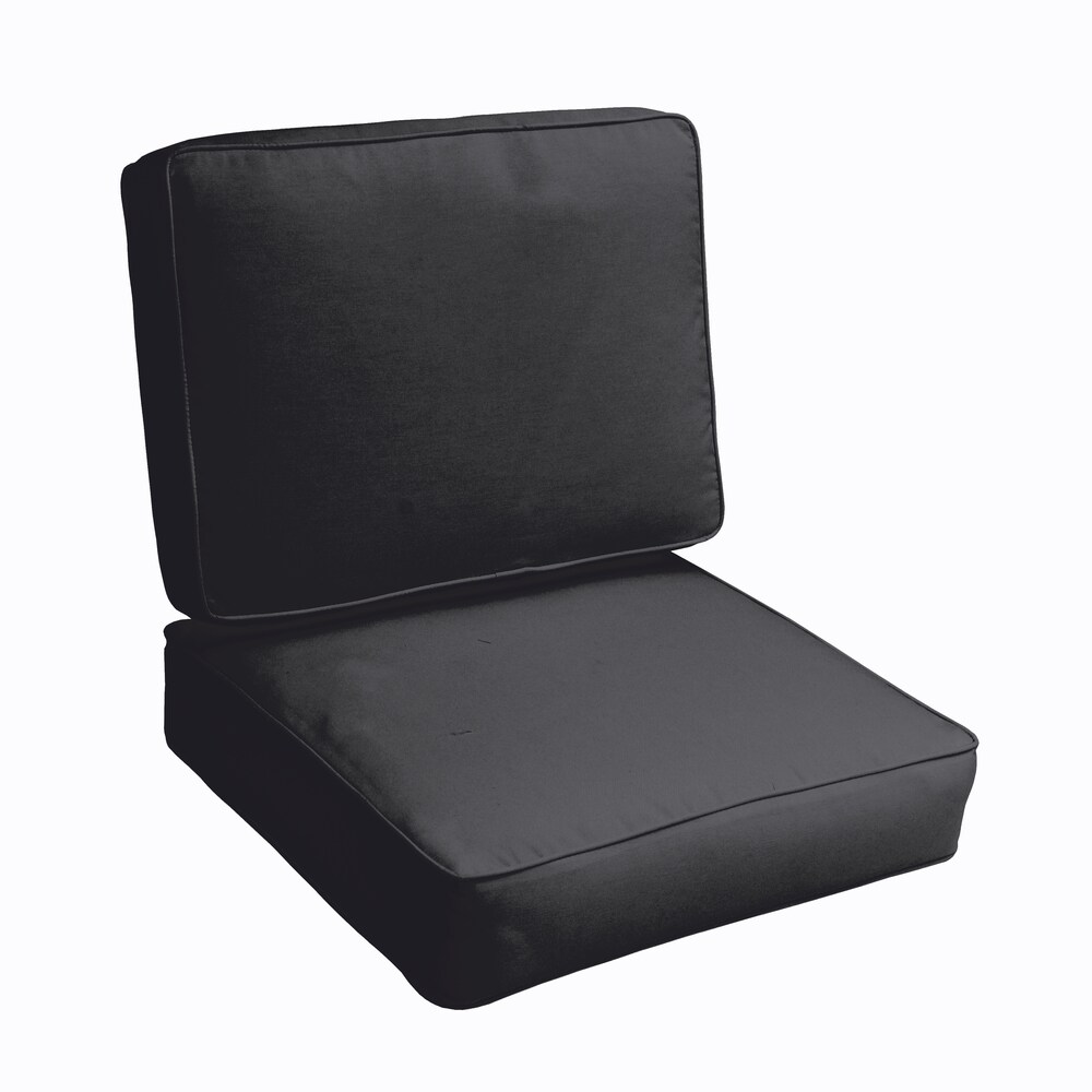 Sloane Black Indoor/ Outdoor Corded Chair Cushion Set