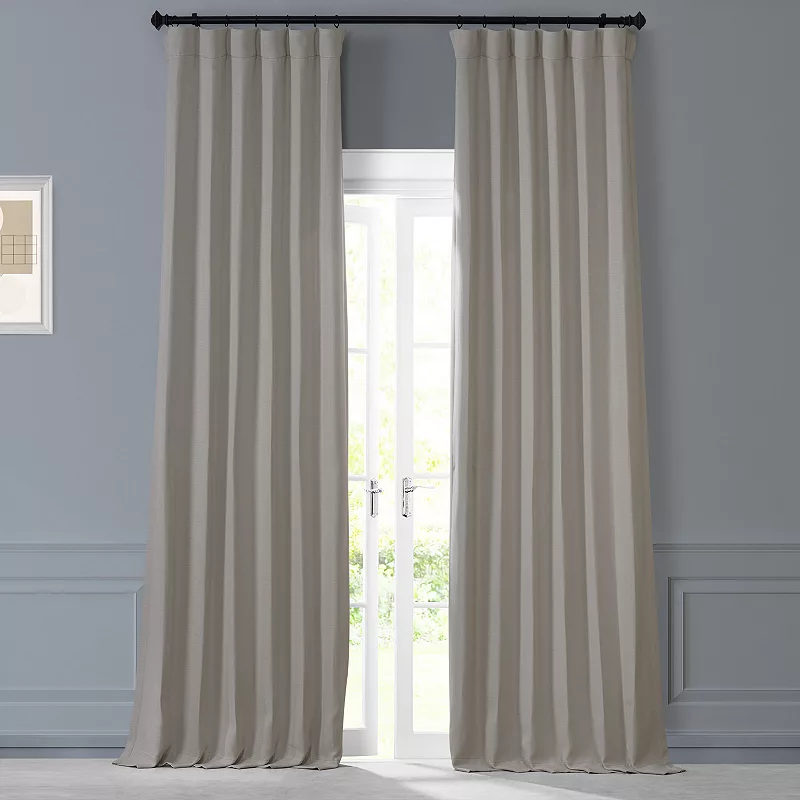 EFF Monochromatic Faux Linen Room Darkening 2-pack Window Curtain Set