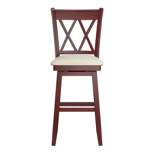 Eleanor Double X Back Wood Swivel Bar Stool by iNSPIRE Q Classic