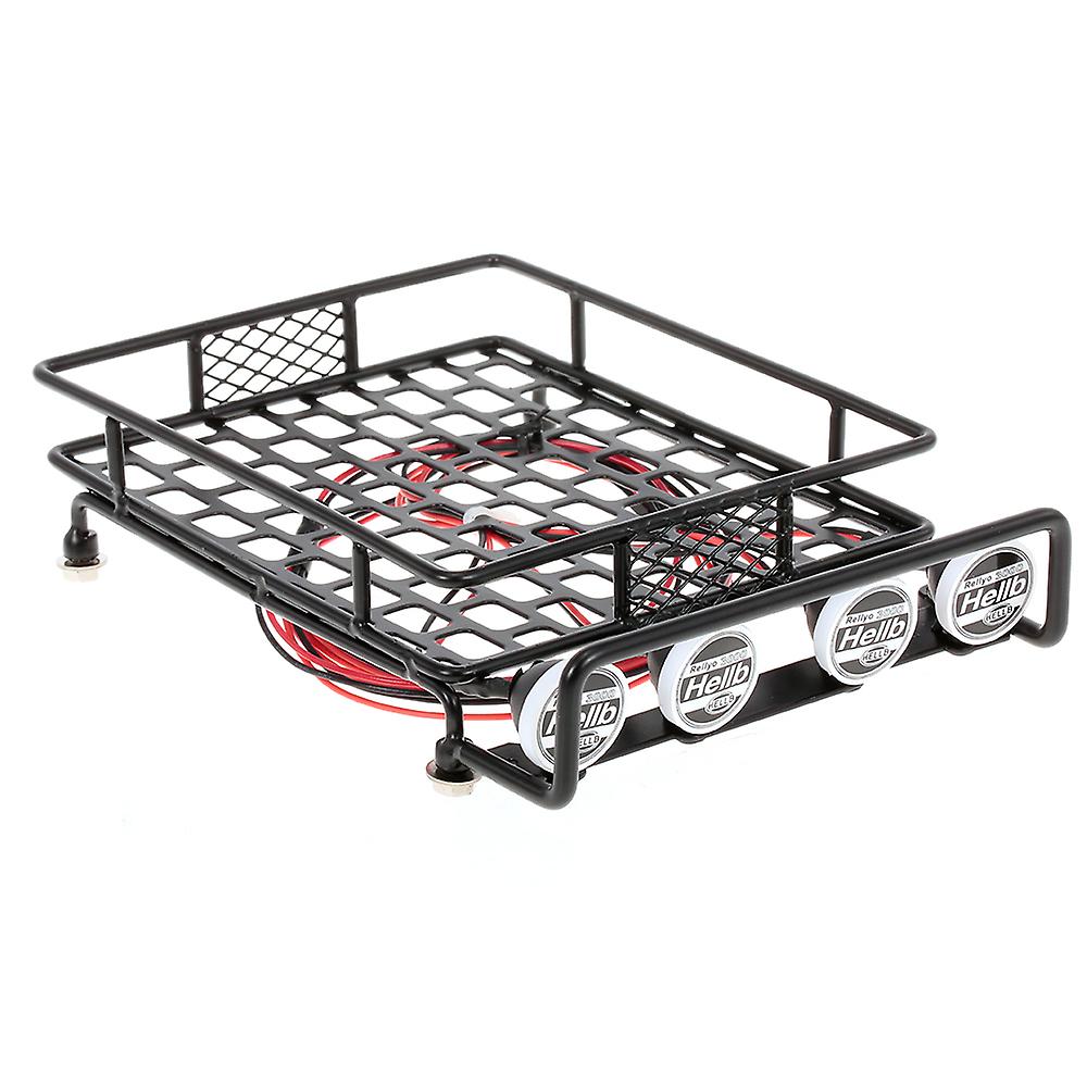 Roof Rack Luggage Carrier With Light Bar For 1/10 Rc Crawler Axial Scx10 D90 110 Traxxas Trx-4 Tamiya Hsp Rc Car Parts No.220823