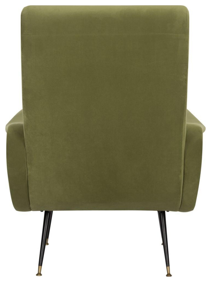 Olivia Velvet Retro Mid Century Accent Chair Olive Green   Midcentury   Armchairs And Accent Chairs   by Peachtree Fine Furniture  Houzz