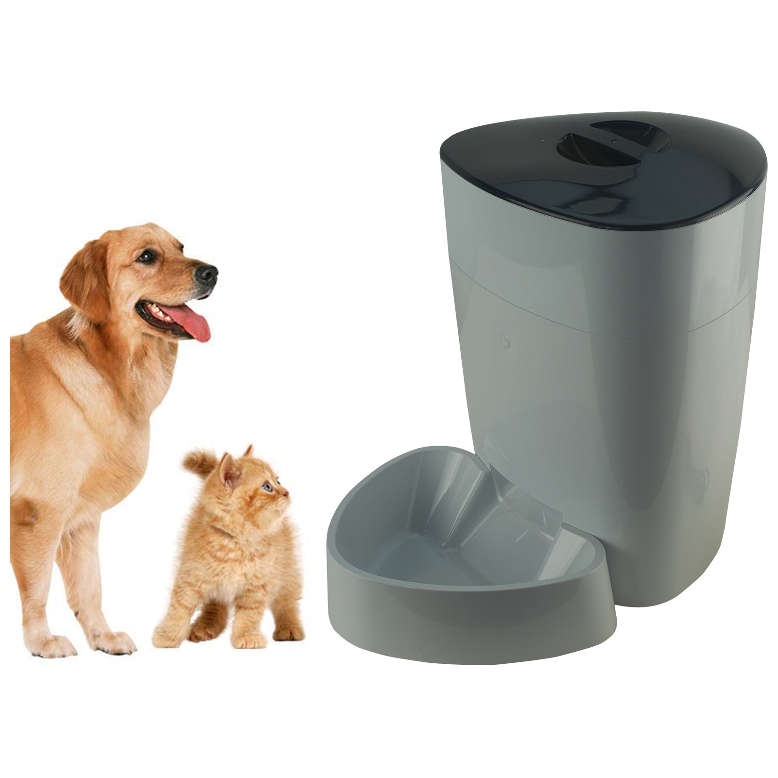 4L Automatic Feeder Smart Pet Feeder Rechargeable Electric Dry Food Container Timed Dog Cat Dispenser Timer Programmable 1-6 Meals 15 Portions Control for Dogs Cats Small Medium Large Pets