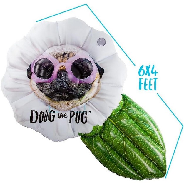 Mighty Mojo Doug The Pug Inflatable Pool Float 74 x27 x27 X 48