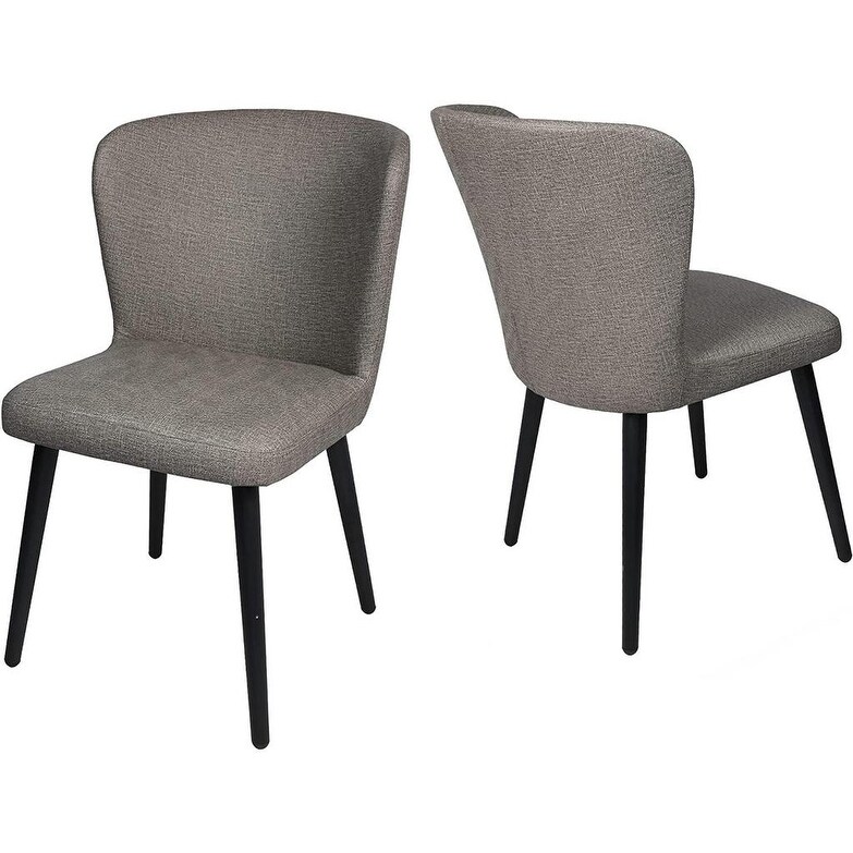 Set of 2 Kitchen Dining Room Chair Leather Chair with Fire Retardant and Water Repellent Vinyl Seat， Grey - 17.7