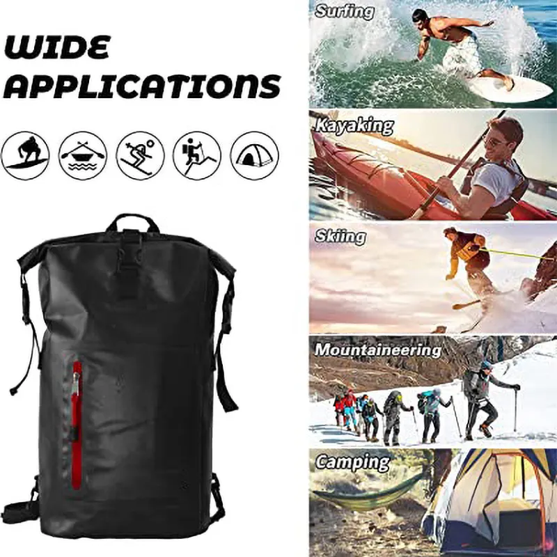 OEM ODM 25L Backpack 100% Waterproof Roll Top Bag Backpack Dry Bag for Hiking Camping Outdoor