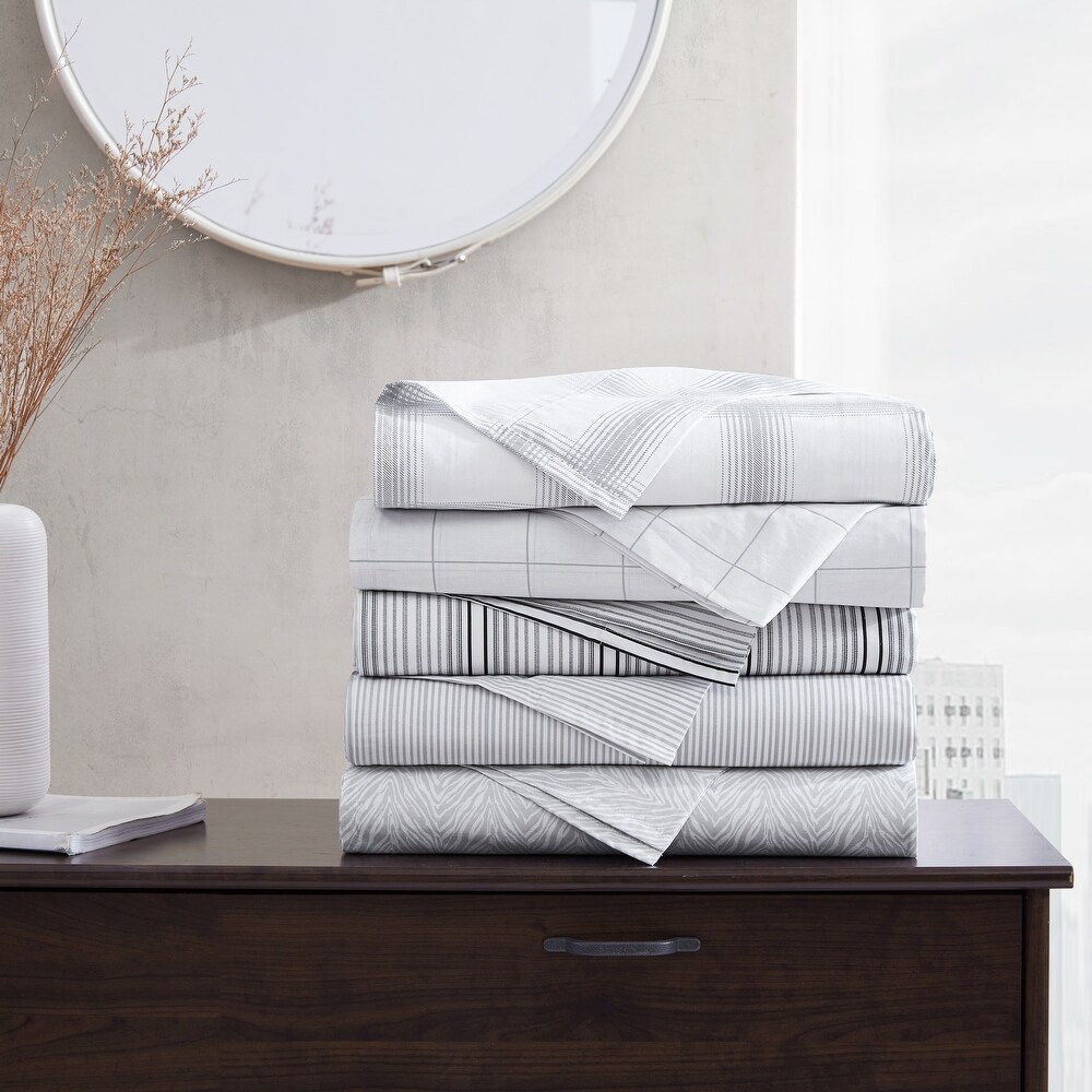 Kenneth Cole Printed Percale Cotton Sheet Set