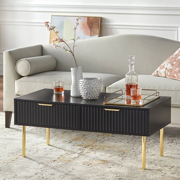 Russo Channel Front Coffee Table With 2 Drawers Lifestorey