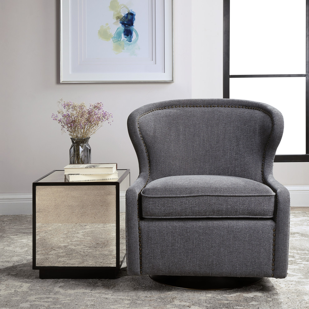 Biscay Swivel Chair   Transitional   Armchairs And Accent Chairs   by Uttermost  Houzz