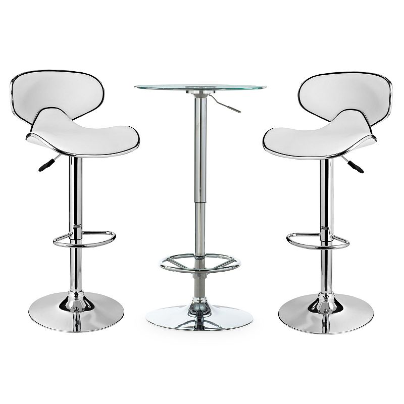 Linon Jenna Adjustable Pub Table and Stool 3-piece Set