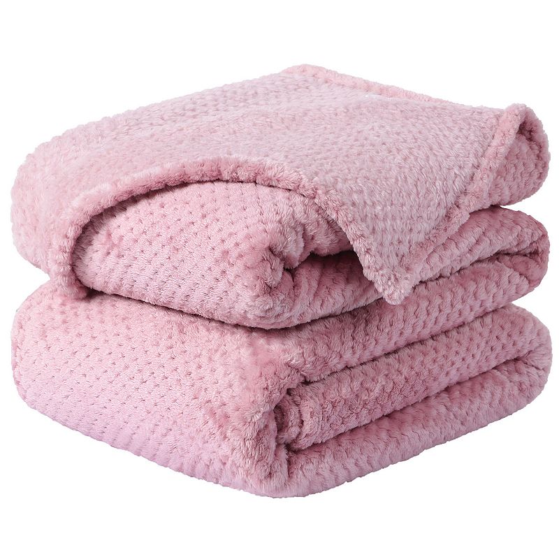 Soft Mesh Flannel Fleece Blanket Plush Full/Queen 78x90