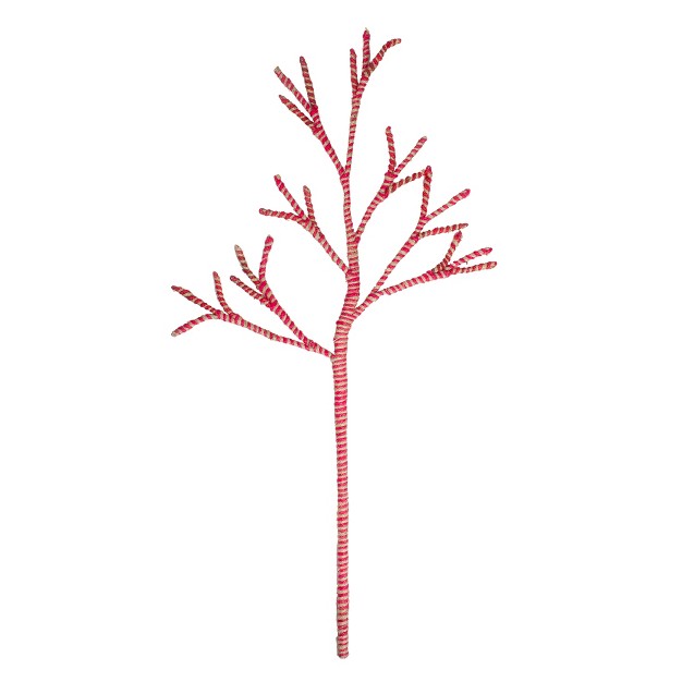 Red Striped Branch Christmas Decoration