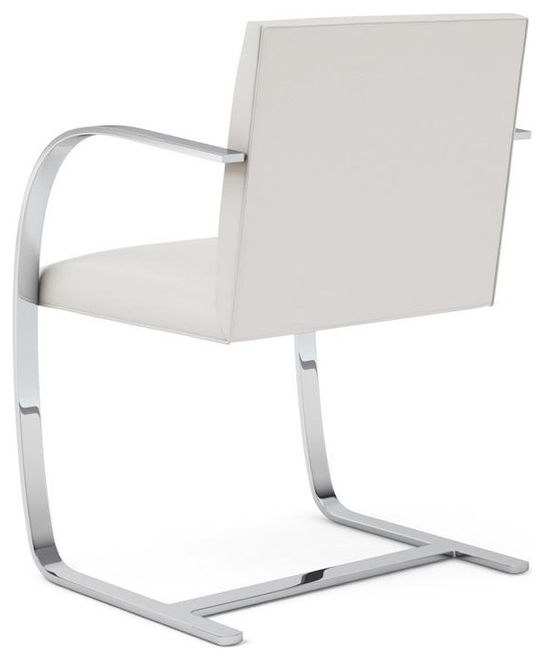 Tubular Arm White Polished Dining Chair   Contemporary   Dining Chairs   by HomeCraftDecor  Houzz