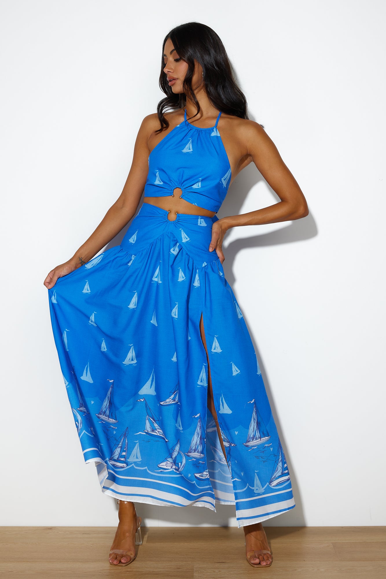 Boldest Move Maxi Skirt Dark Blue