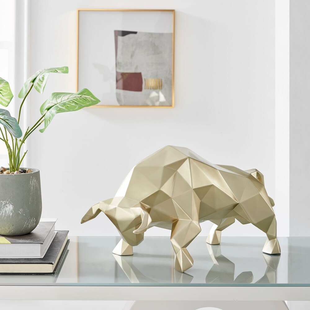 Geometric Bull Sculpture