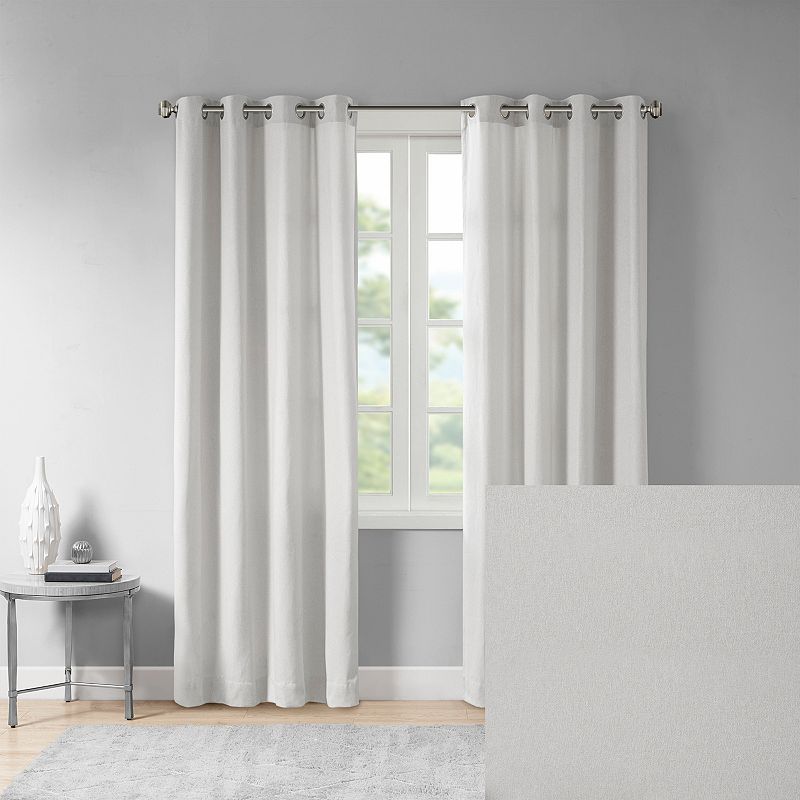 Madison Park Oslow Solid Piece Dyed Grommet Top Light Filtering 1 Window Curtain Panel