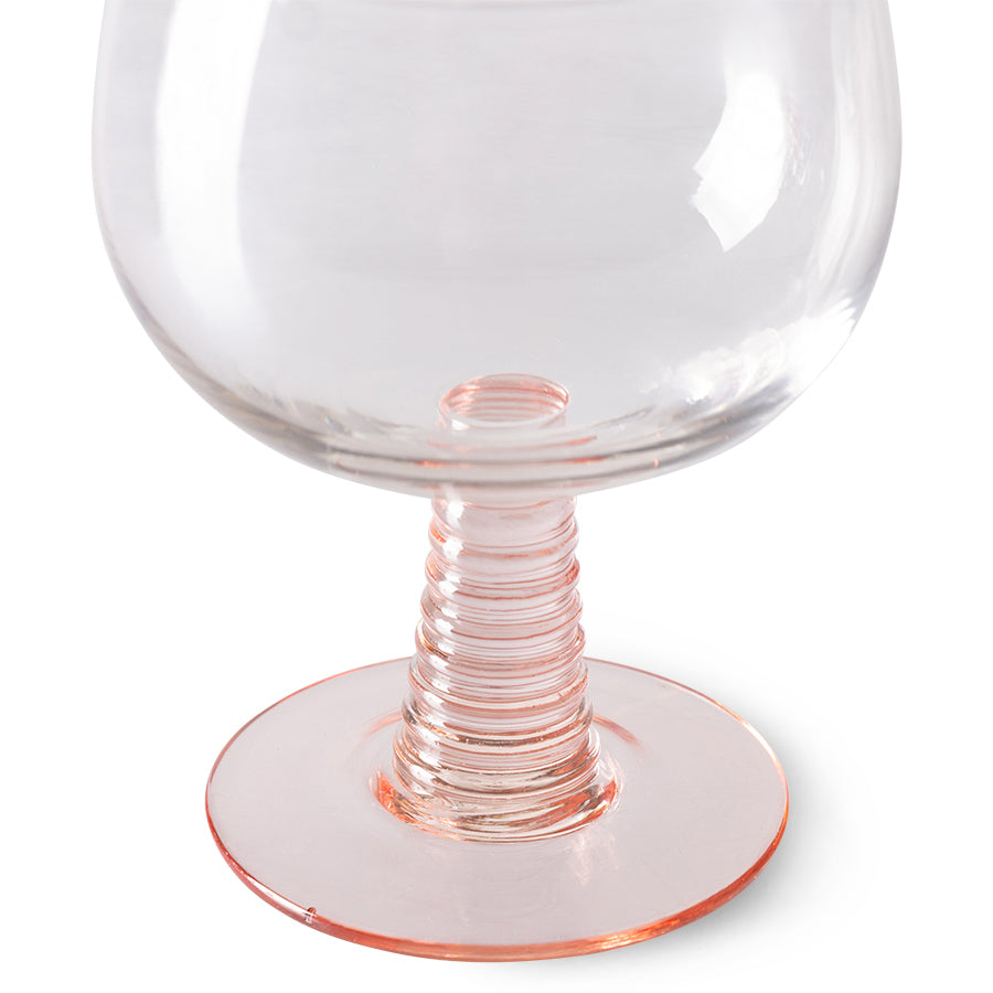 Wine glass - pink - low stem