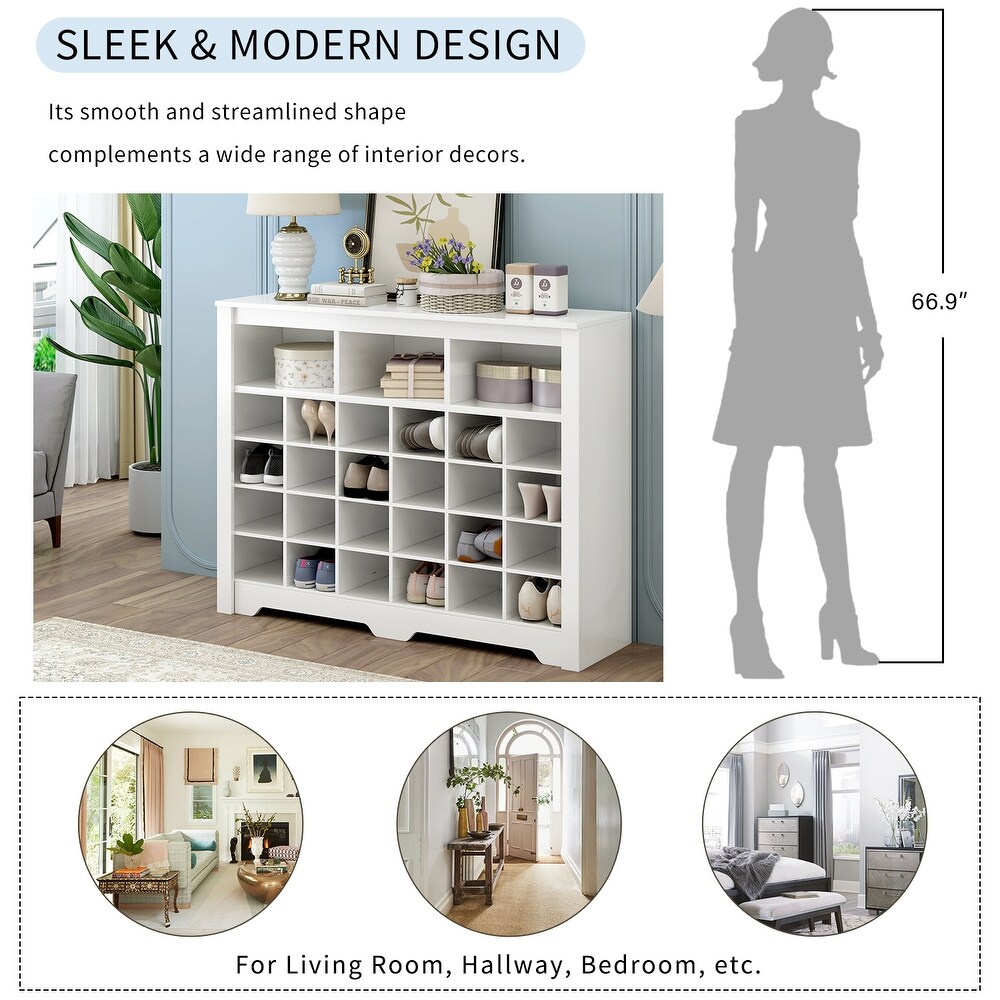 Modern Shoe Cabinet Storage Cabinet with Curved Base