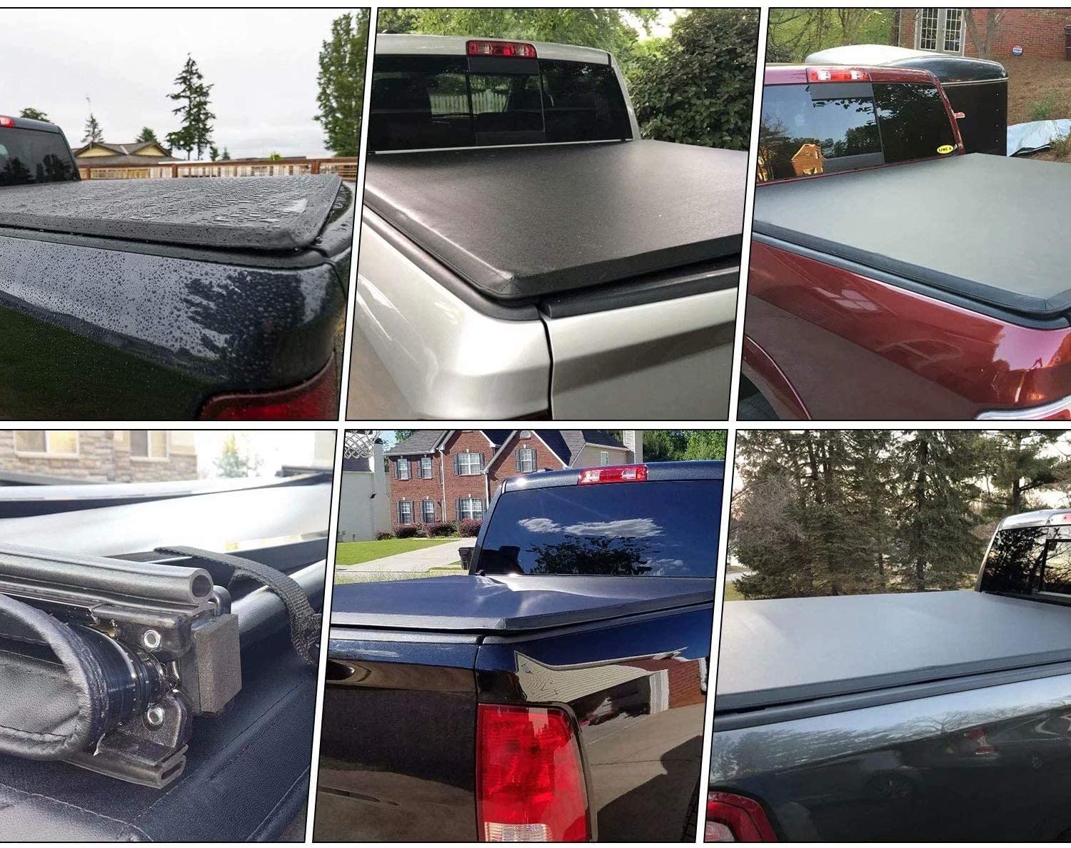 Kikito Professional Soft Tri-Fold Truck Bed Tonneau Cover for 2016-2021 Tacoma 5ft (59.8-60.5in) Bed for Models with or Without The Deckrail System