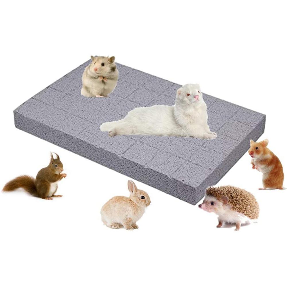 Gerbil Hedgehog Hamster Rat Natural Chew Toy Scratching Board Rabbit Scratcher Grinding Claw Pad Lava Stone GREY