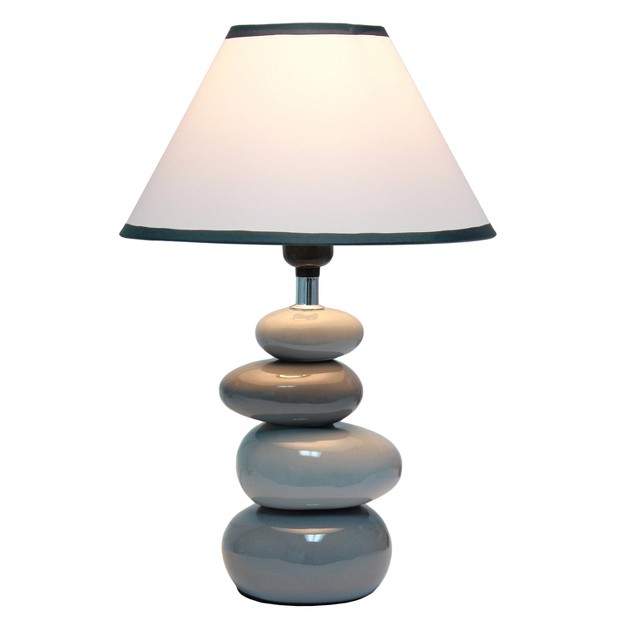 Contemporary Ceramic Stacking Stones Table Desk Lamp Gray Creekwood Home