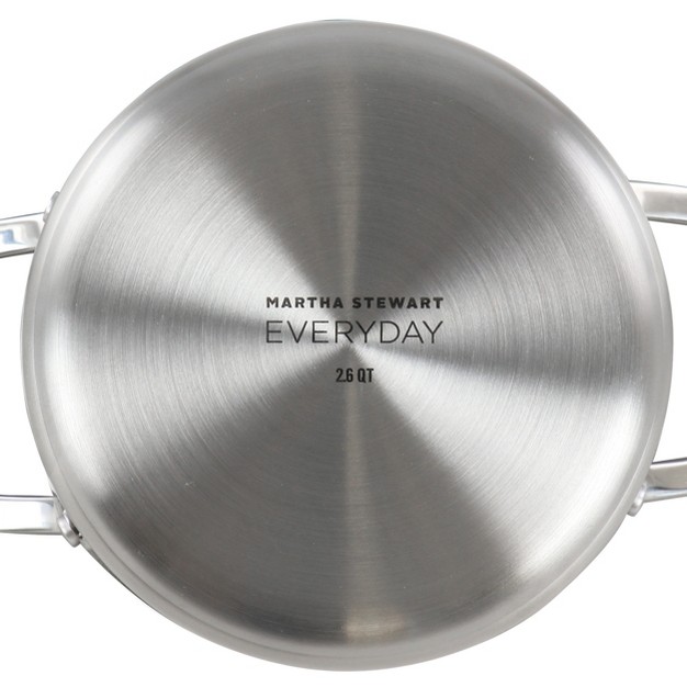 Martha Stewart Everday Midvale 2 6 Quart Stainless Steel Saucepan With Lid