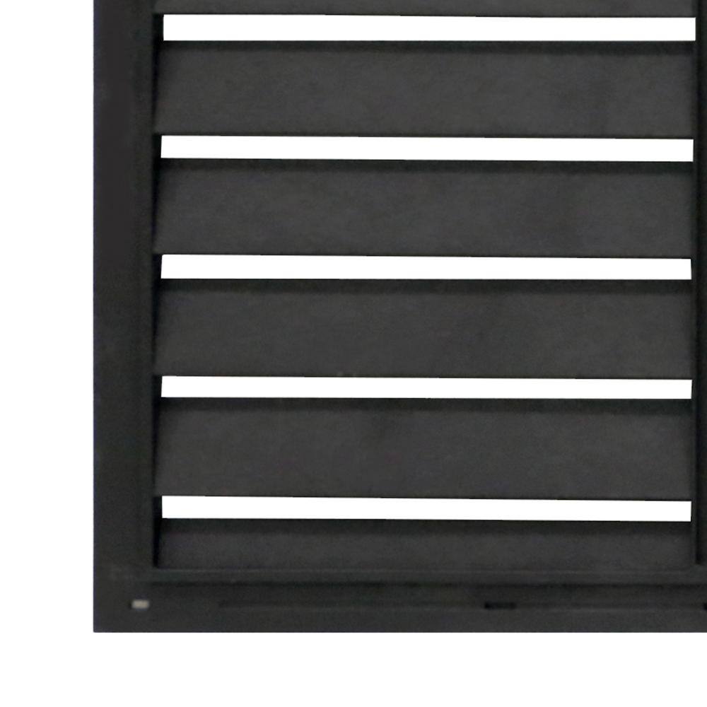 DISTINCT 24 in. x 48 in. Shutter Black Recycled Rubber Decorative Privacy Screen Panel MT5100630