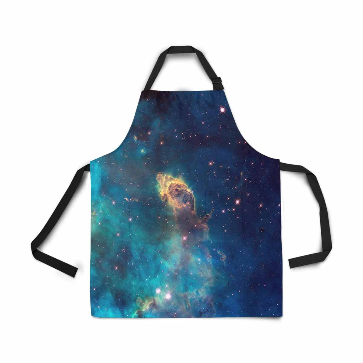 ASHLEIGH Adjustable Bib Apron for Women Men Girls Chef with Pockets Stellar Jet Carina Nebula Universe Star Galaxy Novelty Kitchen Apron for Cooking Baking Gardening Pet Grooming Cleaning