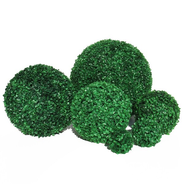 Set of 2 Boxwood Topiary Greenery Ball 10in